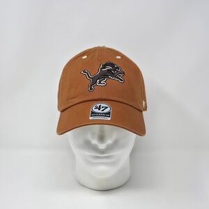 '47 Brand Spice Clean Up Detroit Lions Strapback Hat Cap Khaki White Undervisor